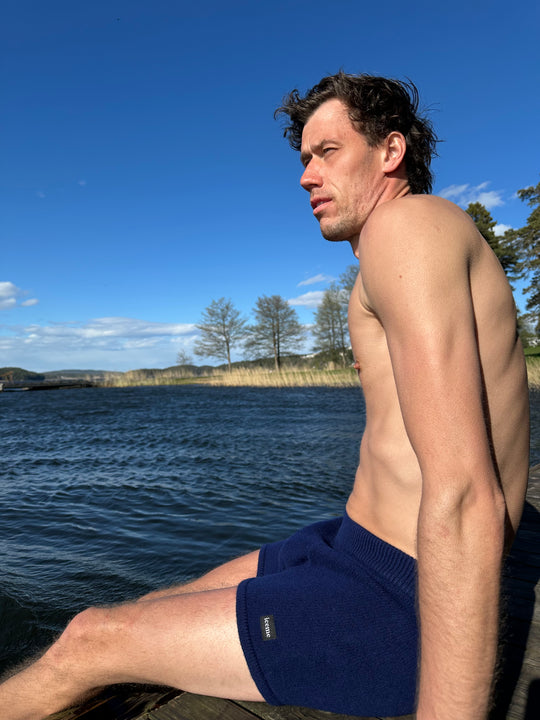 Ull-Badeshorts til Herre – Midnattsblå